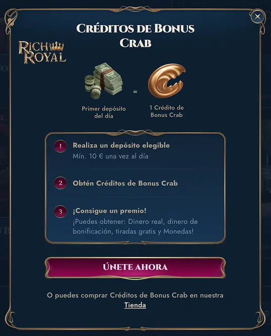 RichRoyal Casino Bonus Crab
