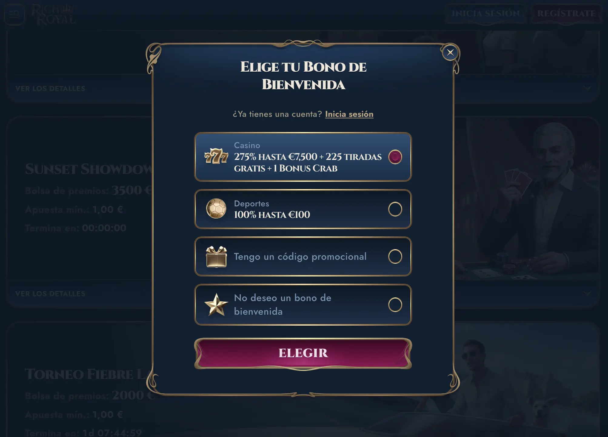 RichRoyal Casino Registro