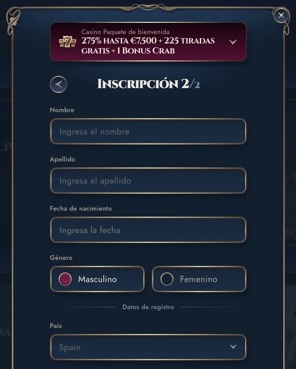 RichRoyal Casino Verificación y registro